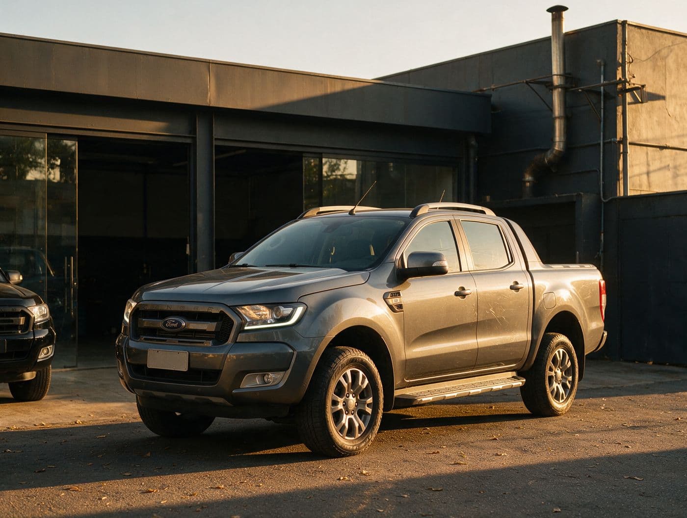 Ford Ranger na área de serviço